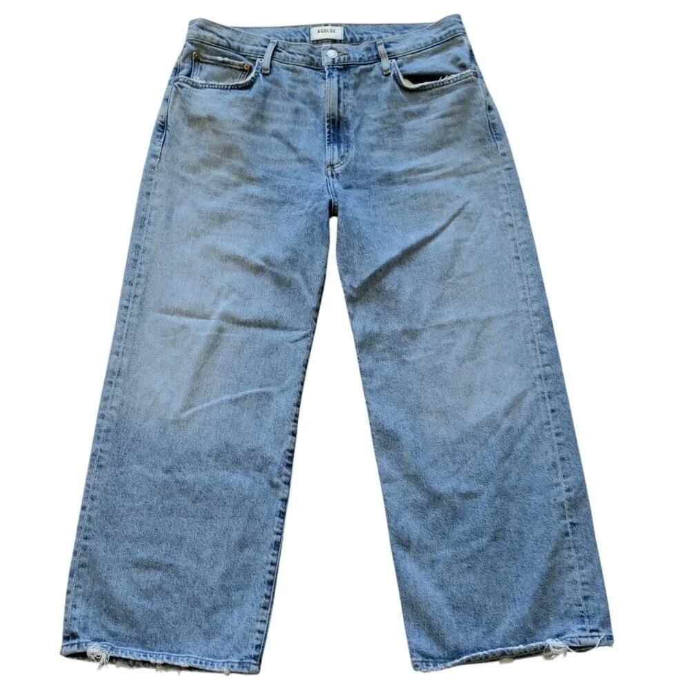 Agolde Harper Wide Leg Crop Jean in Hassle Women's 31 (34 x 27)